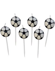 6 stk. Kagelys med Fodboldmotiver