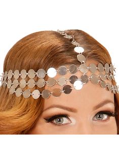 Coin Headpiece - Sølvfarvet Hovedbeklædning med Mynter