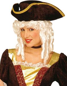 Milady - Hvid Krøllet Paryk