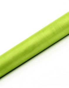 LYSEGRØN Gennemsigtig Organzaløber 36 cm x 9 meter