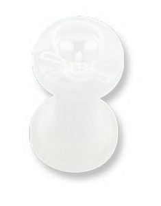 White Skull Akryl - Piercing Plug