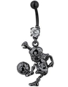Fodbold Skelet Navlepiercing - Sort