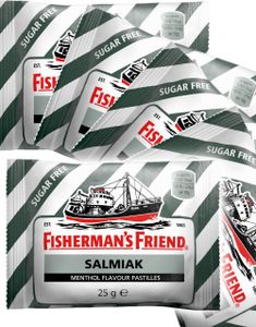 24 st Sukkerfri Fisherman's Friend med salmiaksmag 25 g - Hel Æske