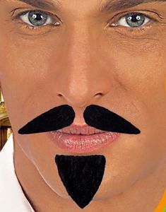 Sæt med Overskæg og Skæg Til Pirat - Sort