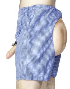 Morsom Blå Prikkede Shorts med Rumpe og Penis