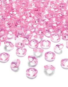 100 stk. Små Lyserøde Akryldiamanter Konfetti/Bordpynt