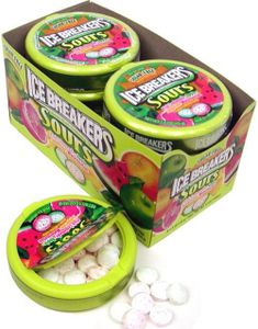 8 stk Ice Breakers Sours Fruit - Sukkerfrie Sukkertøy med Sure Fruktsmaker - Hel Eske 336 gram (USA Import)