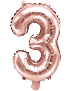 Tallet 3 - Rosenguldfarvet JUMBO Folieballon 86 cm