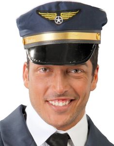 Blå Pilothat med Flysymbol