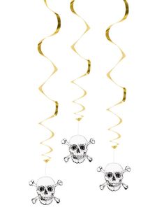 3 stk Hengende Dekorasjoner - Golden Pirate