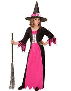 Sort og Rosa Heksekostume til Børn