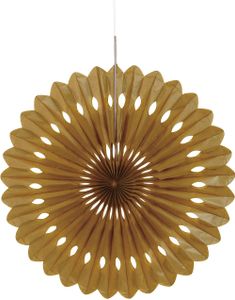 1 stk Guldfarvet Dekorvifte af Silkepapir 40 cm