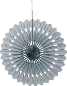 1 stk Sølvfarvet Dekorvifte af Silkepapir 40 cm