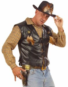 Sort Skindimiteret Cowboy/Biker Vest