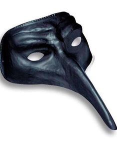 Sort Venetiansk Maske Med Lang Næse - Kan Males!