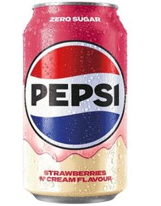 Pepsi Strawberries & Cream Flavour 330 ml (Sukkerfri)