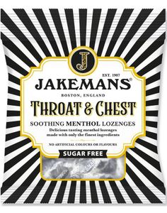 Jakemans Throat and Chest Sugarfree - Sukkerfrie Mentol Halspastiller 50 gram