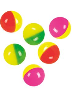 6 stk. Sprettballer i Forskellige Farver