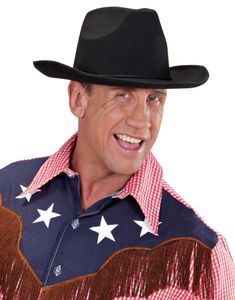 Sort Cowboyhat med Snor