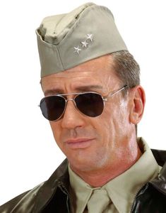 Grøn Militær Hat med 3 Stjerner