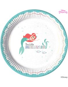 8 stk Paptallerkener 23 cm - Den Lille Havfrue