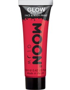 Rød Glow in the Dark Ansigts- og Kropsmaling 12 ml