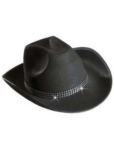 Sort Cowboyhat med Simili Kant