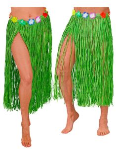 Grøn Nederdel med Blomstret Bælte 80 cm