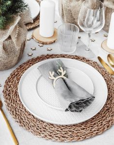 6 stk. Rensdyr Servietringe i Træ