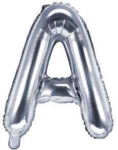Bogstavet A - Sølvfarvet 35 cm Folieballon