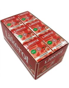 24 stk Läkerol Strawberry Sugarfree / Sukkerfrie Pastiller med Jordbærsmag - Hel Æske 600 gram