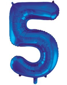 Tallet 5 - Royal Blå JUMBO Folieballon 86 cm