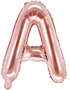 Bogstav A - Rosenguldfarvet 35 cm Folieballon