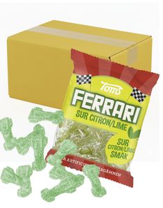 30 st Toms Ferrari Sur Citron/Lime - Bilformede Vingummibiter Med Sur Citron Og Limesmag - Hel Æske 3,6 kg