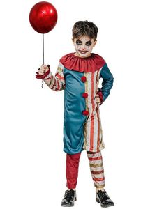 Stripete Vintage Klovn Jumpsuit Kostyme til Gutt