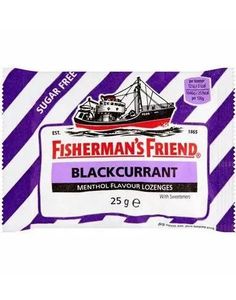 Sukkerfri Fisherman's Friend med Smak av Solbær og Mentol