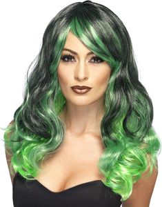 Sort og Grøn Ombre Sirene Paryk