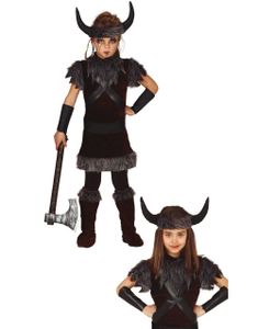 Mørkebrunt Vikingekostume til Pige