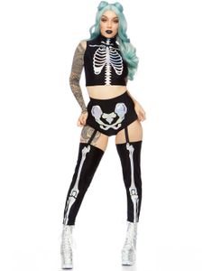 Holografisk Skelet Kostume til Dame 2 Dele