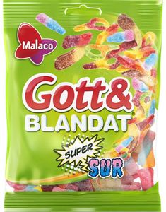 Godt og Blandet Supersur - Forskjellige Sure Vingummibiter 130 gram