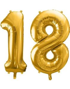 18 år balloner - 86 cm guld