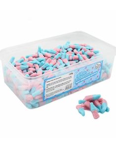 600 stk Sweetshop Fizzy Bubblegum Bottles - Æske med Sure Bubblegum-Flasker 1,02 kg
