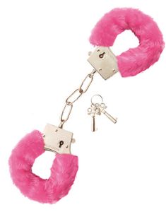 Håndjern med Rosa Plysbetræk