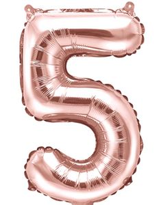 Tallet 5 - Rosenguldfarvet 35 cm Folieballon