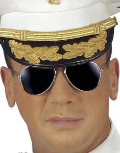 Sølvfarvet Pilot Briller m/Sort Glass