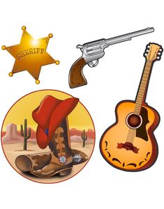 Fire Vægdekorationer til Cowboyfest